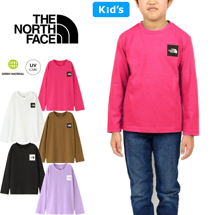 楽天LOWBROW SPORTSザ・ノース・フェイス THE NORTH FACE NTJ32357 ロングスリーブ スモール スクエアロゴ ティー キッズ Tシャツ L/S SMALL SQUARE LOGO TEE ロンT アウトドア ジュニア 男の子 女の子 子供服 UVカット 速乾 長袖 100～150cm 5カラー 国内正規 2024SS