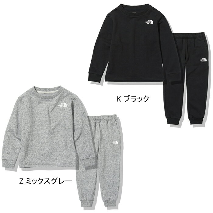 ザ・ノース・フェイス THE NORTH FACE NTJ62111 スウェット セット キッズ SWEAT SET クルースウェット スウェットパンツ 上下セット セットアップ トップス ボトムス アウトドア ジュニア 男の子 女の子 子供服 抗菌 裏毛 速乾 長袖 100〜150cm 2カラー 国内正規 2022SS