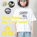 Tシャツ メンズ 半袖 クルーネック イラスト プリント ビッグシルエット ビッグT 半袖Tシャツ プリントTシャツ カットソー トップス メンズ レディース ユニセックス カジュアル 夏 服 お洒落