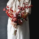 《特別価格20%OFF》スタイリッシュな真紅カラーブーケ 造花ブーケ ウェディングブーケ 結婚式ブーケ ブライダルブーケ フォトウェディング 前撮り 後撮り 結婚式 ブーケ 持ち込みブーケ ブートニア スワッグ プレゼント ギフト お祝い 開店祝い