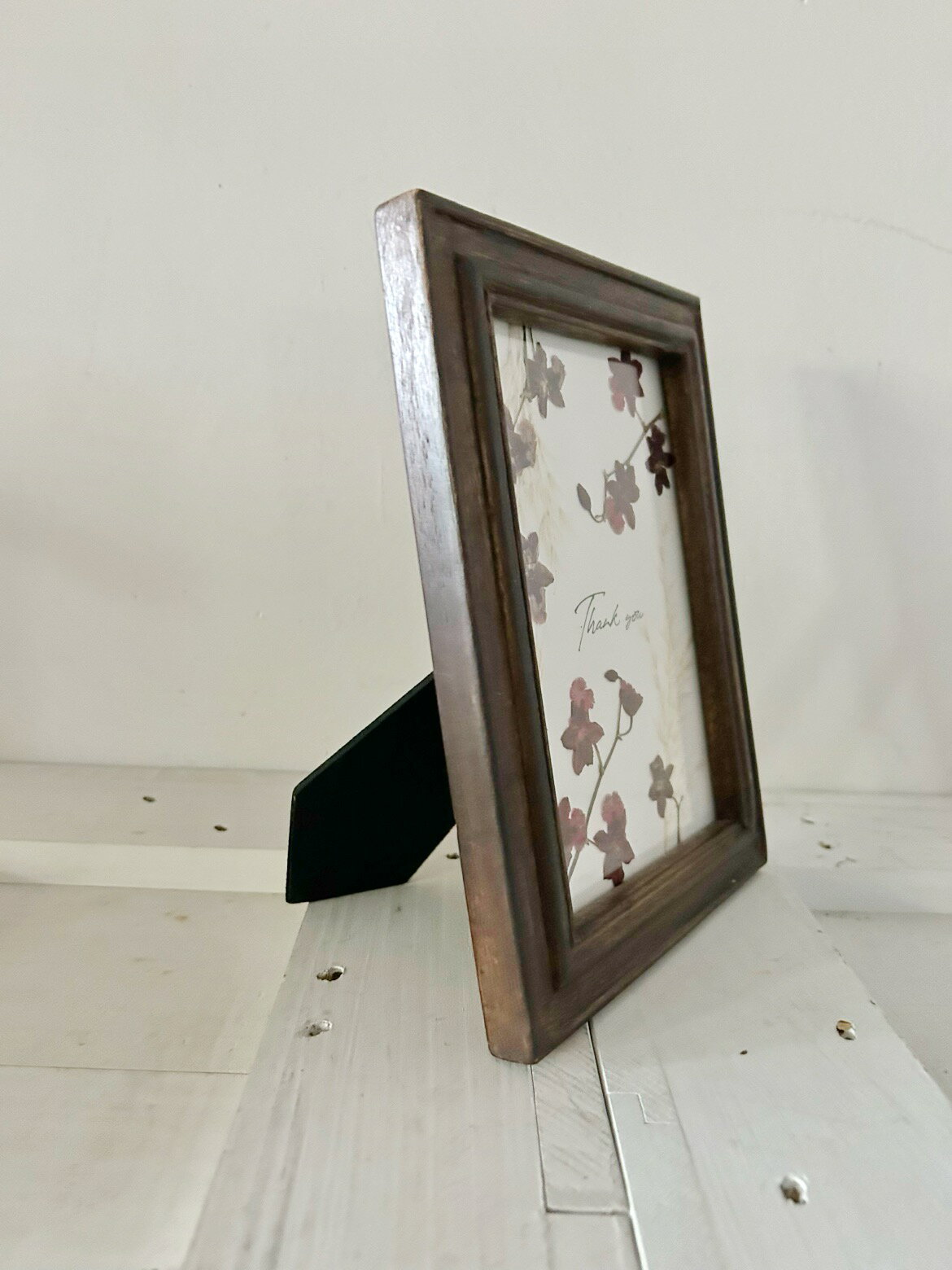 押し花アートフレーム「Thank you」Red×White 母の日 ギフト プレゼント インテリア 押し花 プレスフラワー 敬老の日 退職祝い アートフレーム フレーム 雑貨