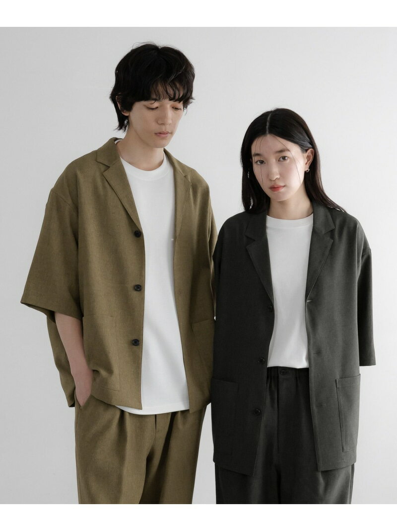 樂天商城 - SETUP可能【LFM(U)】ホップサックシャツジャケットSS LOWRYS FARM ローリーズファーム トップス シャツ・ブラウス グレー ブラウン【送料無料】[Rakuten Fashion]