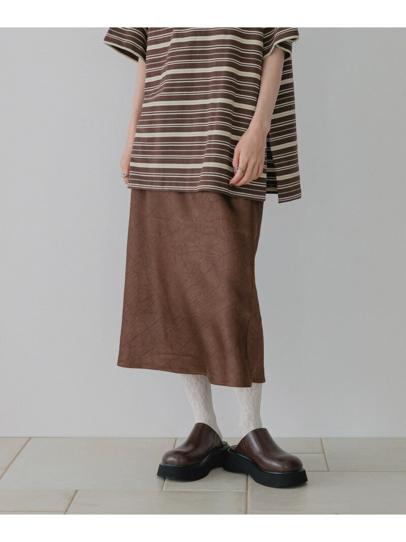 【SALE／64%OFF】ストレッチサテンミディスカート LOWRYS FARM ローリーズファーム スカート ミディアムスカート ブラウン ブラック ホワイト【RBA_E】[Rakuten Fashion]