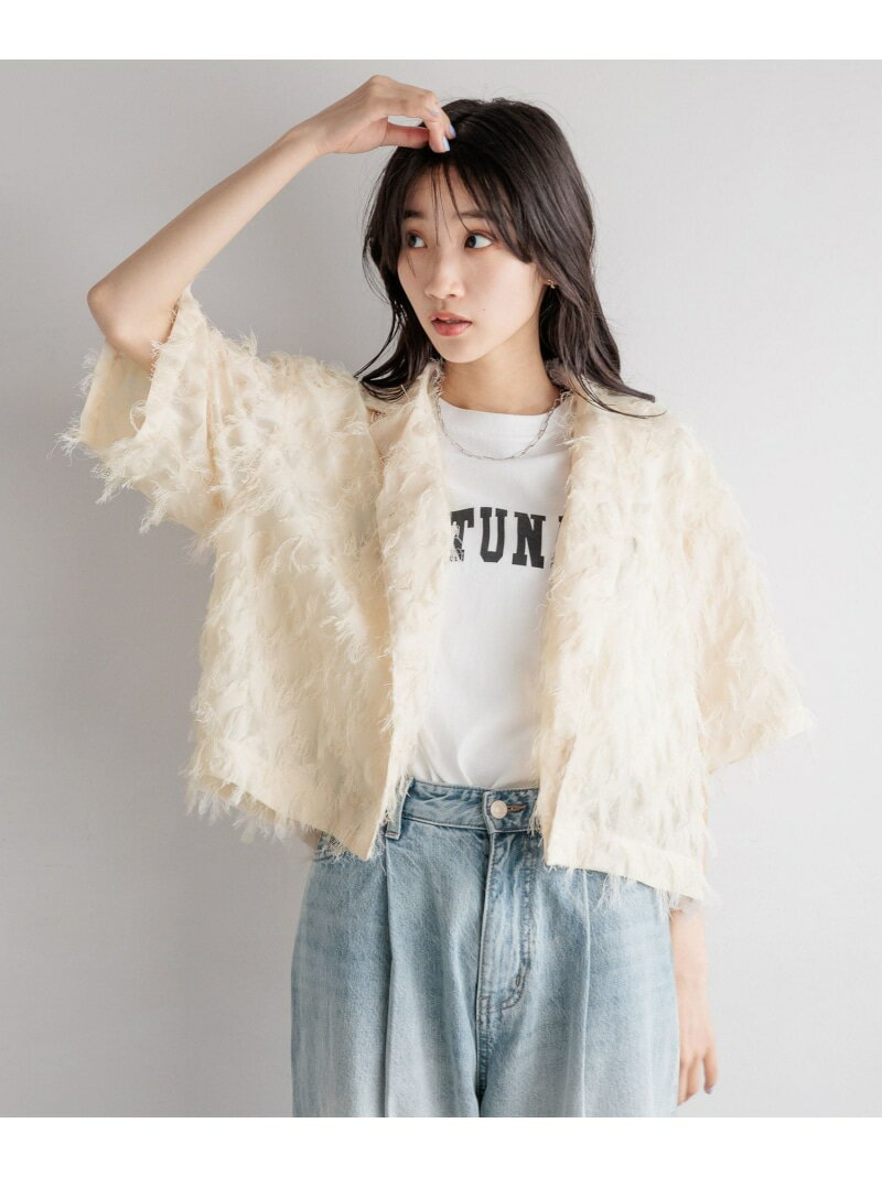 【SALE／50%OFF】フェザーショートシャツSS LOWRYS FARM ローリーズファーム トップス シャツ・ブラウス ブルー ホワイト ブラック【RBA_E】[Rakuten Fashion]のサムネイル
