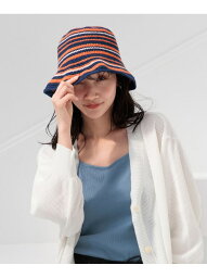 コットンクロシェHAT LOWRYS FARM ローリーズファーム 帽子 ハット ネイビー ブルー[Rakuten Fashion]