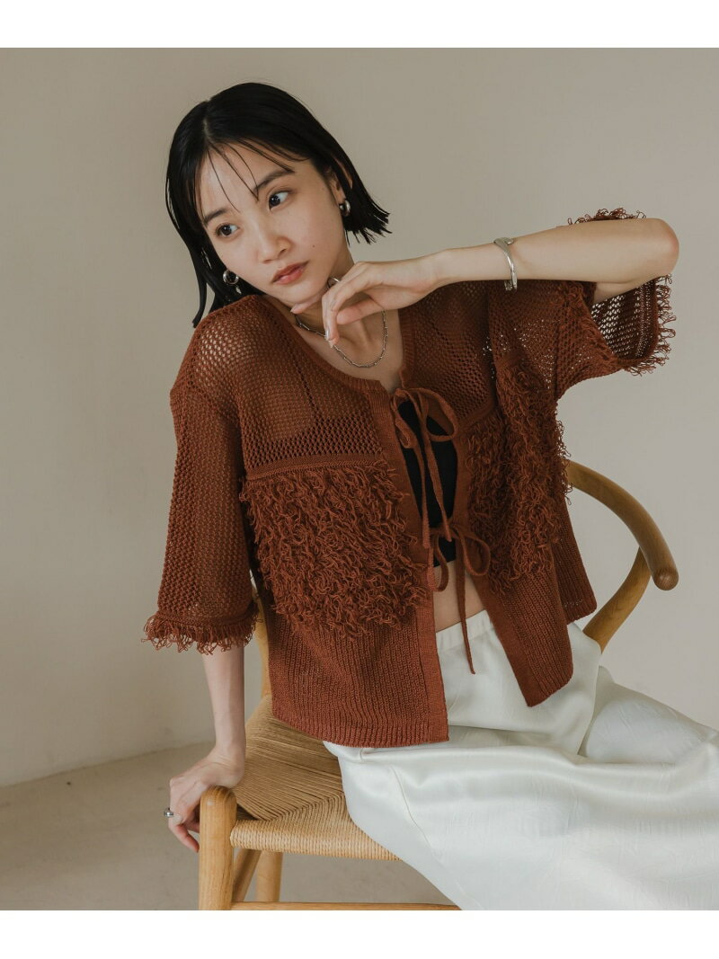 【SALE／40%OFF】フリンジ2WAYカーディガン LOWRYS FARM ローリーズファーム トップス カーディガン ベージュ ブラック ブラウン【RBA_E】[Rakuten Fashion]