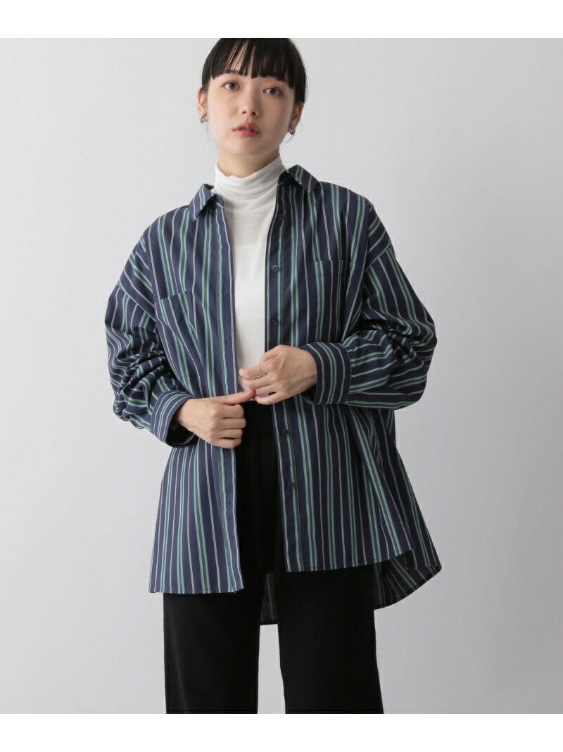 【SALE／62%OFF】(W)コットンライクオーバーSHLS LOWRYS FARM ローリーズファーム トップス シャツ・ブラウス ネイビー パープル ブルー ホワイト レッド【RBA_E】[Rakuten Fashion]のサムネイル