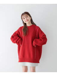 ローリーズファーム 服 レディース 【SALE／20%OFF】2WAYハンドステッチライクプルオーバーLS LOWRYS FARM ローリーズファーム トップス ニット レッド ホワイト ブラック オレンジ ベージュ グリーン ブルー【RBA_E】【送料無料】[Rakuten Fashion]