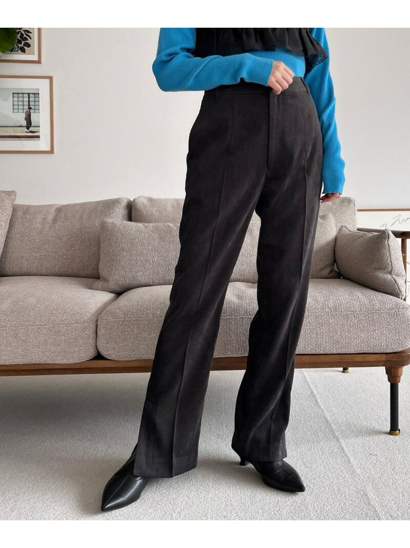 【SALE／70%OFF】(W)ストレッチベロアライクパンツ LOWRYS FARM ローリーズファーム パンツ その他のパンツ ブラック グレー ブルー ベージュ【RBA_E】[Rakuten Fashion]のサムネイル