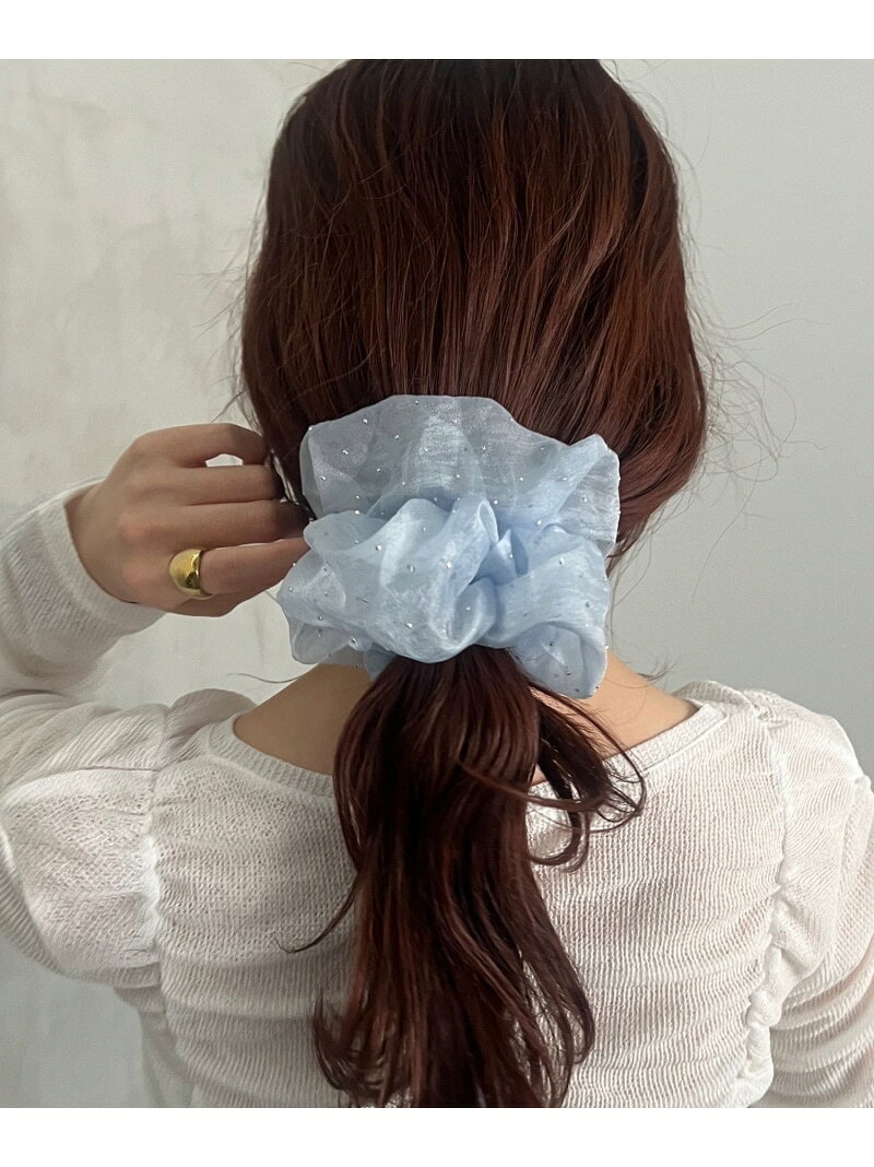 樂天商城 - キラキラスタッズツキシュシュ LOWRYS FARM ローリーズファーム ヘアアクセサリー ヘアゴム ブルー ホワイト ブラック[Rakuten Fashion]