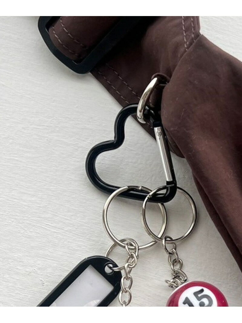 【Me%】カラフルハートカラビナ Me% ローリーズファーム ファッション雑貨 チャーム・キーチェーン ブラック レッド シルバー[Rakuten Fashio...