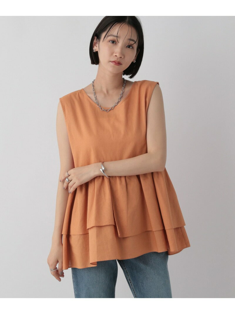 【SALE／40%OFF】ペプラムチュニックノースリーブ LOWRYS FARM ローリーズファーム トップス シャツ・ブラウス ブラック ホワイト オレンジ【RBA_E】[Rakuten Fashion]