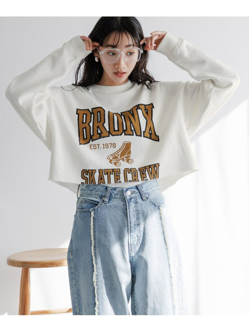 リメイクフウショートウラケLS LOWRYS FARM ローリーズファーム トップス スウェット・トレーナー ホワイト グレー ブルー【送料無料】[Rakuten Fashion]のサムネイル