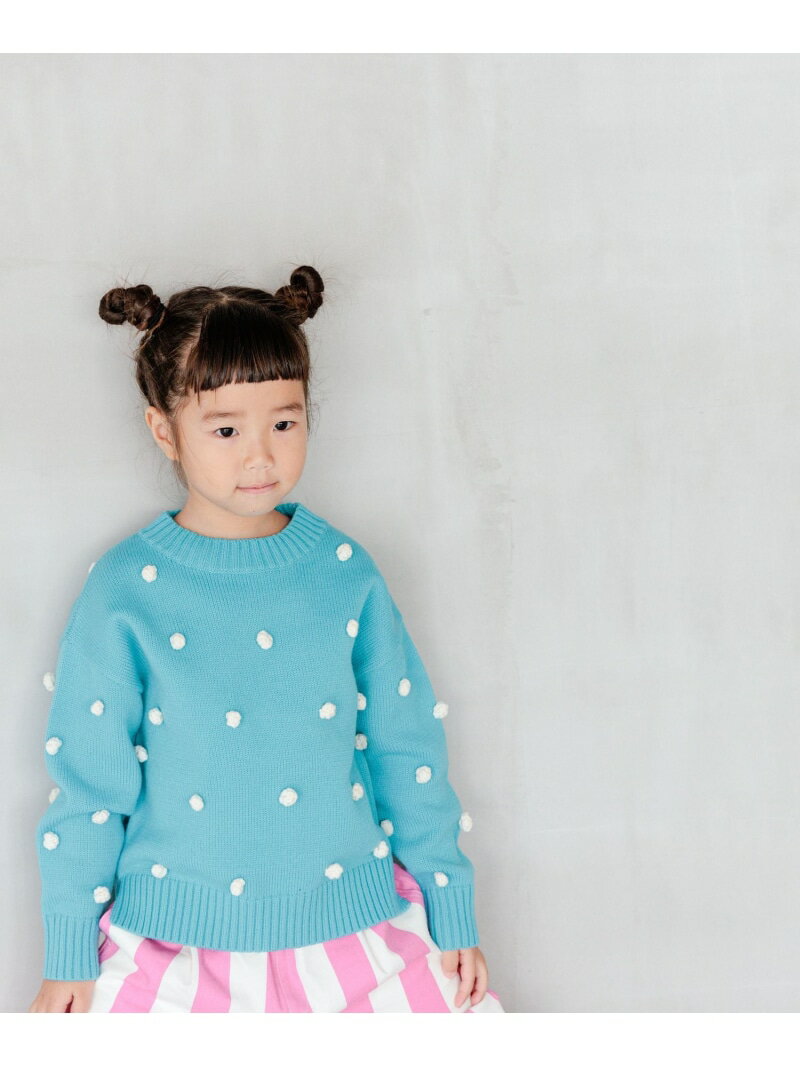 (K)K/5GポンポンニットPO LOWRYS FARM ローリーズファーム トップス ニット ブルー グレー ホワイト イエロー【送料無料】[Rakuten Fashion]のサムネイル