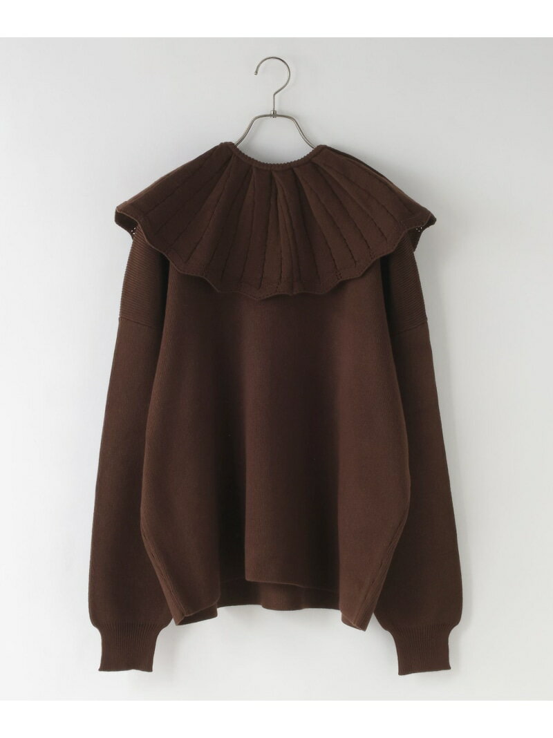 BIGカラーニットLS LOWRYS FARM ローリーズファーム トップス ニット ホワイト ブラック ブラウン【送料無料】[Rakuten Fashion]のサムネイル