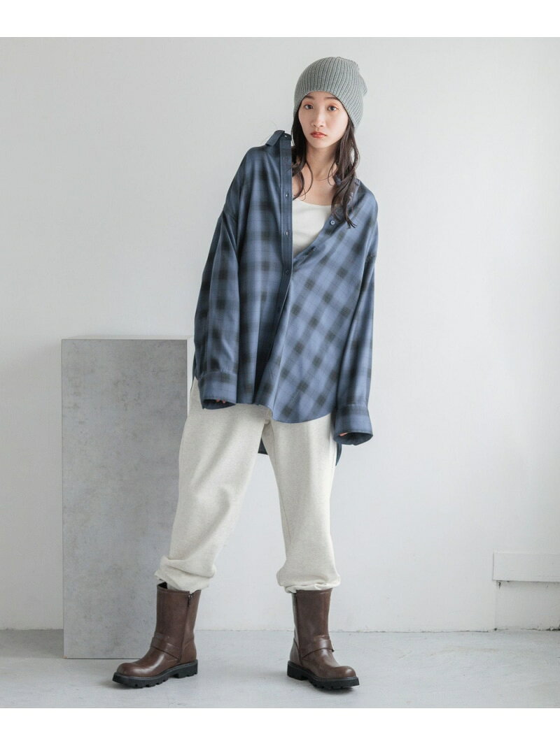 オンブレチェックシャツLS2 LOWRYS FARM ローリーズファーム トップス シャツ・ブラウス ブルー ホワイト【送料無料】[Rakuten Fashion]のサムネイル