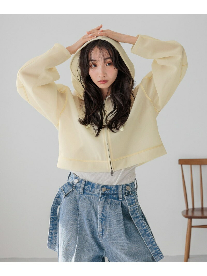 樂天商城 - 【SALE／60%OFF】シアーダンボールフーディ LOWRYS FARM ローリーズファーム トップス シャツ・ブラウス ブルー ホワイト イエロー【RBA_E】[Rakuten Fashion]