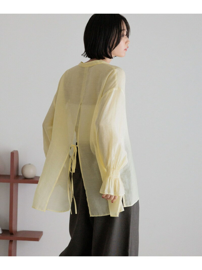 【SALE／60%OFF】シアーバックスリットシャツ LOWRYS FARM ローリーズファーム トップス シャツ・ブラウス グレー ホワイト イエロー【RBA_E】[Rakuten Fashion]のサムネイル