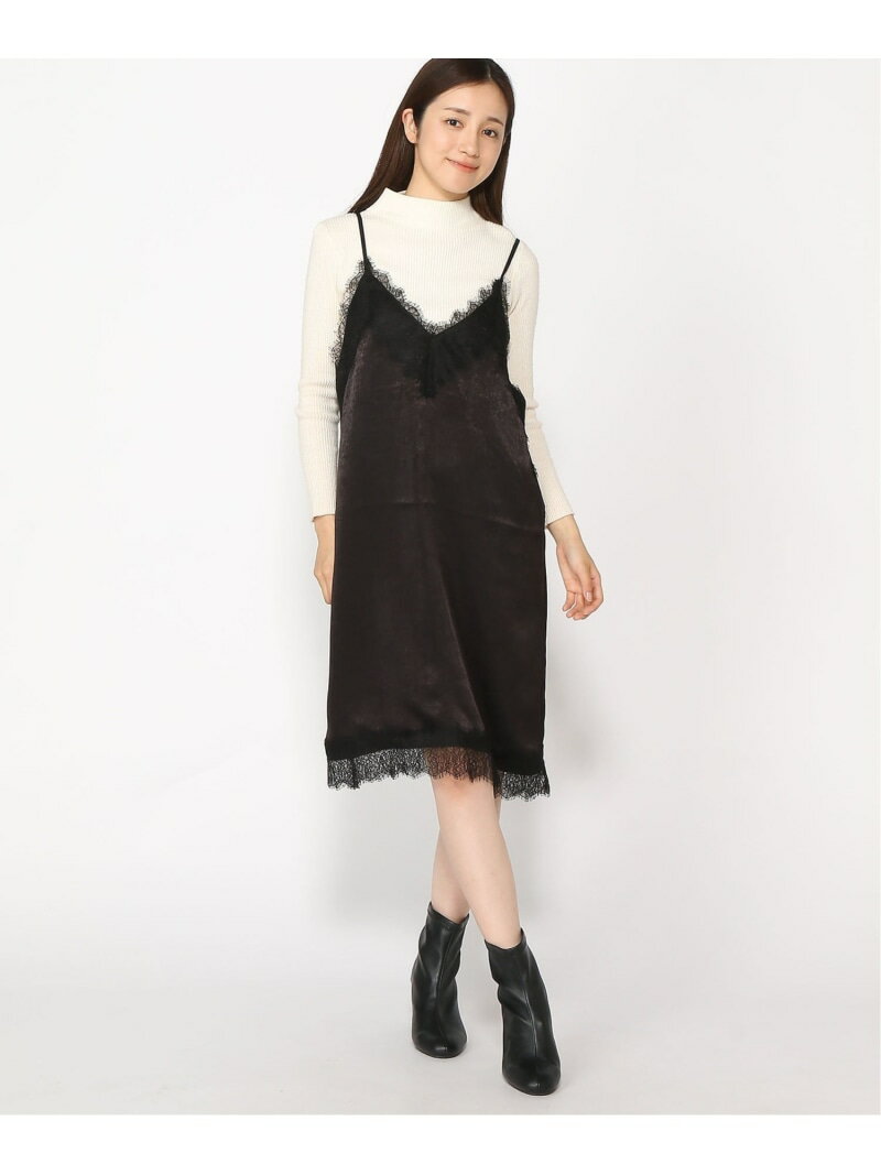 【SALE／68%OFF】(W)サテンレースキャミワンピース LOWRYS FARM ローリーズファーム ワンピース・ドレス ワンピース ブラック グレー【RBA_E】[Rakuten Fashion]のサムネイル