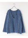 【SALE/30%OFF】2WAYフリンジメランジLS LOWRYS FARM ローリーズファーム トップス ニット ブルー グレー ホワイト グリーン ピンク...