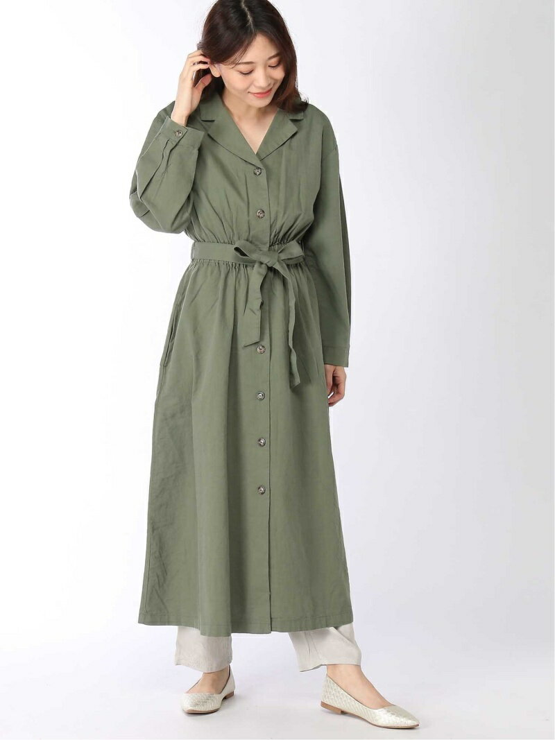 [Rakuten Fashion]カイキンワンピコート/LS LOWRYS FARM ローリーズファーム ワンピース シャツワンピース グリーン ブラック ブラウン ベージュ【送料無料】