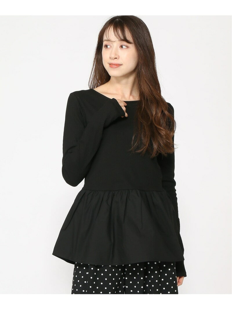 【SALE／50%OFF】(W)フハクドッキングLS LOWRYS FARM ローリーズファーム トップス カットソー・Tシャツ ブラック ネイビー ホワイト【RBA_E】[Rakuten Fashion]のサムネイル