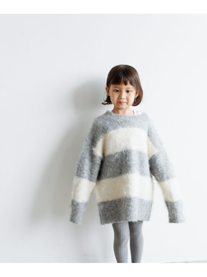 【SALE／20%OFF】シャギーボーダーBIGプルオーバー LOWRYS FARM ローリーズファーム トップス ニット グレー ピンク ブルー【RBA_E】[Rakuten Fashion]のサムネイル