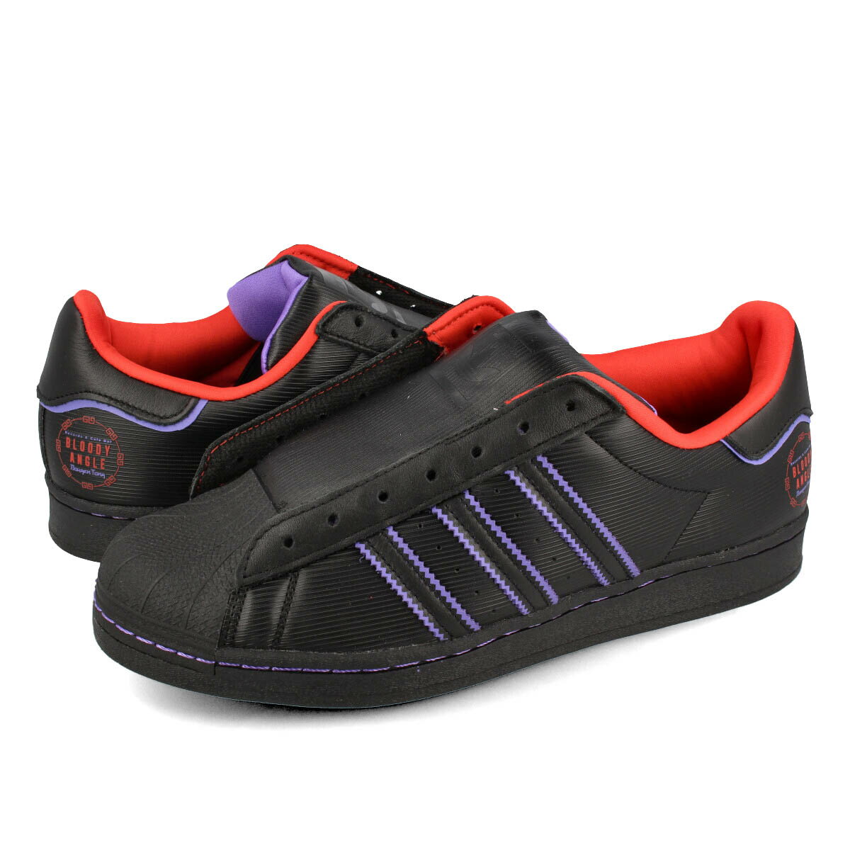  15時迄のご注文で即日発送可 adidas SST LACELESS BLOODY ANGLE アディダス スーパースター レースレス ブラッディ アングル CORE BLACK/CORE BLACK/RED fz6568