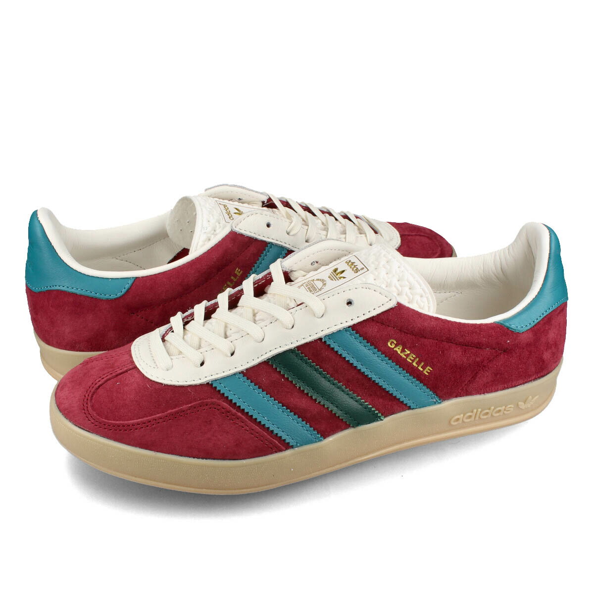  15時迄のご注文で即日発送可 adidas GAZELLE INDOOR アディダス ガゼル ガッツレー インドア メンズ レディース スニーカー ローカット COLLEGE BURGUNDY/ARCTIC FUSION/COLLEGE GREEN レッド ig4996