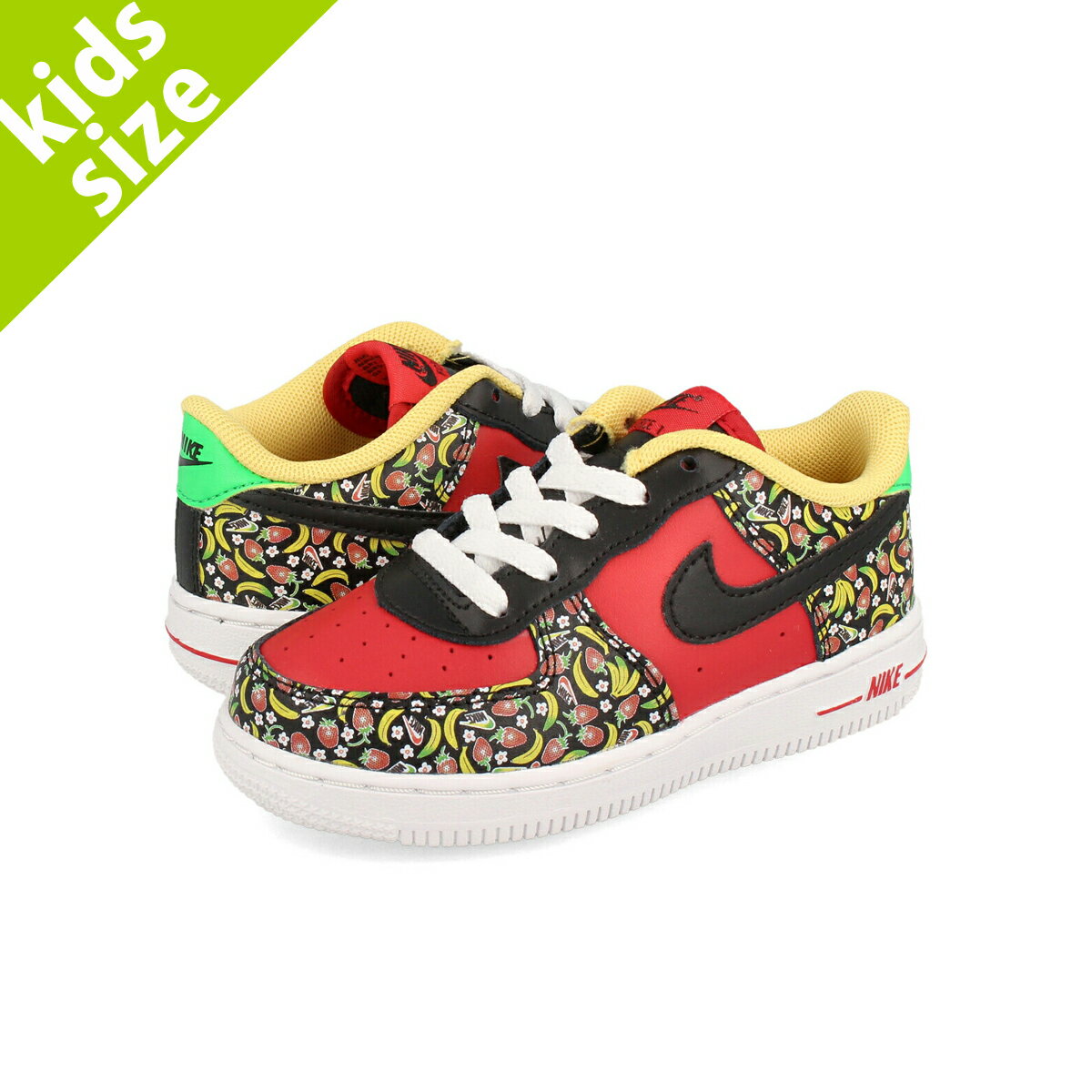 15時迄のご注文で即日発送可 NIKE AIR FORCE 1 TD ナイキ エアフォース 1TD UNIVERSITY RED/WHITE/GREEN SPARK/BLACK cu4693-600