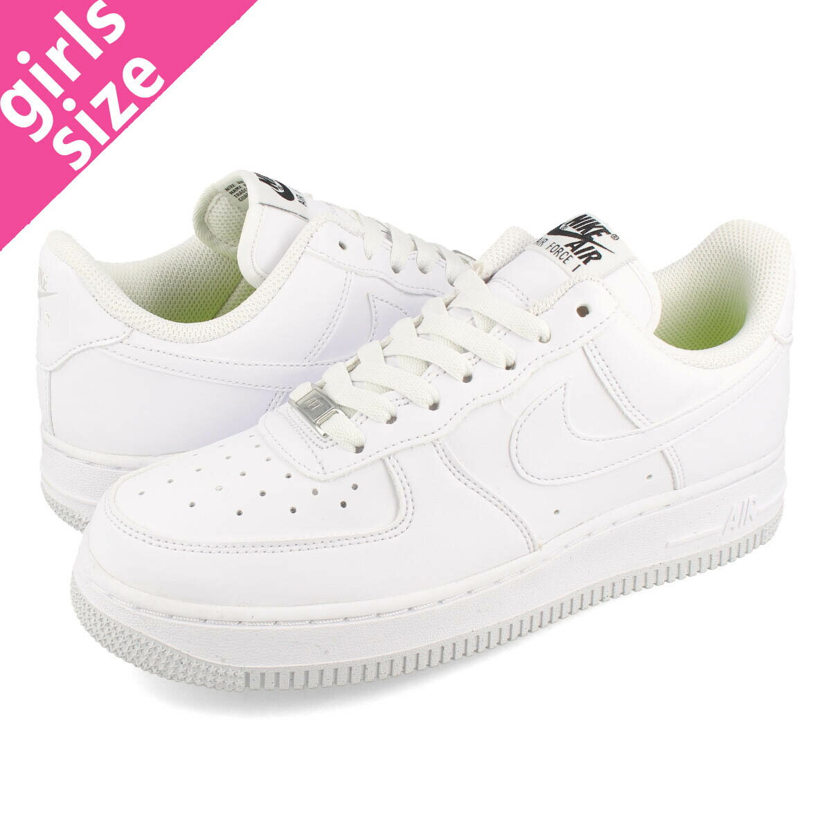 15時までのご注文で即日発送 NIKE WMNS AIR FORCE 1 '07 NEXT NATURE ナイキ ウィメンズ エアフォース 1 07 ネクスト ネイチャー レディース スニーカー ローカット WHITE/WHITE/BLACK/METALLIC SILVER ホワイト 白 DC9486-101のサムネイル