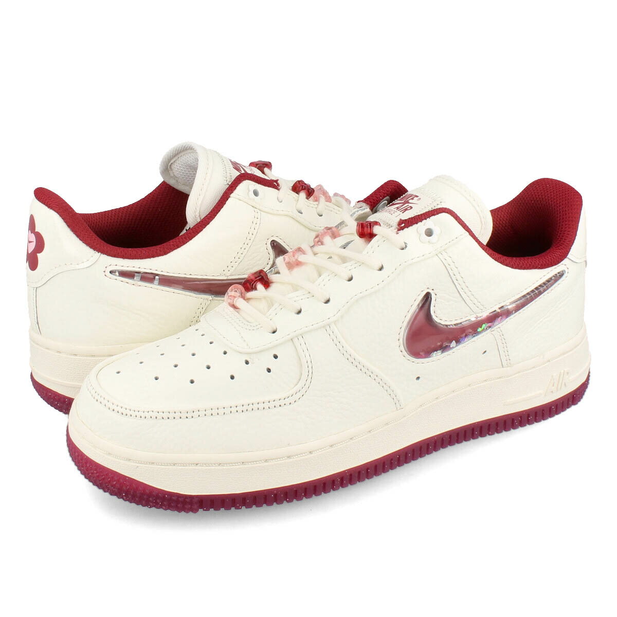 楽天LOWTEX ビッグ・スモール店15時迄のご注文で即日発送可 NIKE WMNS AIR FORCE 1 LOW '07 SE PRM 【VALENTINE'S DAY】 ナイキ ウィメンズ エアフォース 1 07 SE PRM 海外限定 日本未発売モデル レディース スニーカー ローカット SAIL/TEAM RED/MEDIUM SOFT PINK/GYM RED ホワイト FZ5068-161