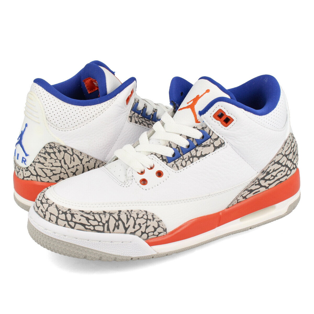 15時迄のご注文で即日発送可 NIKE AIR JORDAN 3 RETRO GS 【KNICKS】 ナイキ エアージョーダン 3 レトロ GS WHITE/OLD ROYAL/UNIVERSITY ORANGE/TECH GREY 398614-148