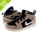 【ベビーサイズ】【8.0〜16.0cm】 NIKE AIR JORDAN 1 MID SE TD 【LEOPARD】 ナイキ エア ジョーダン 1 ミッド SE TD BLACK/PALE IVORY/DESERT ORE bq6933-021