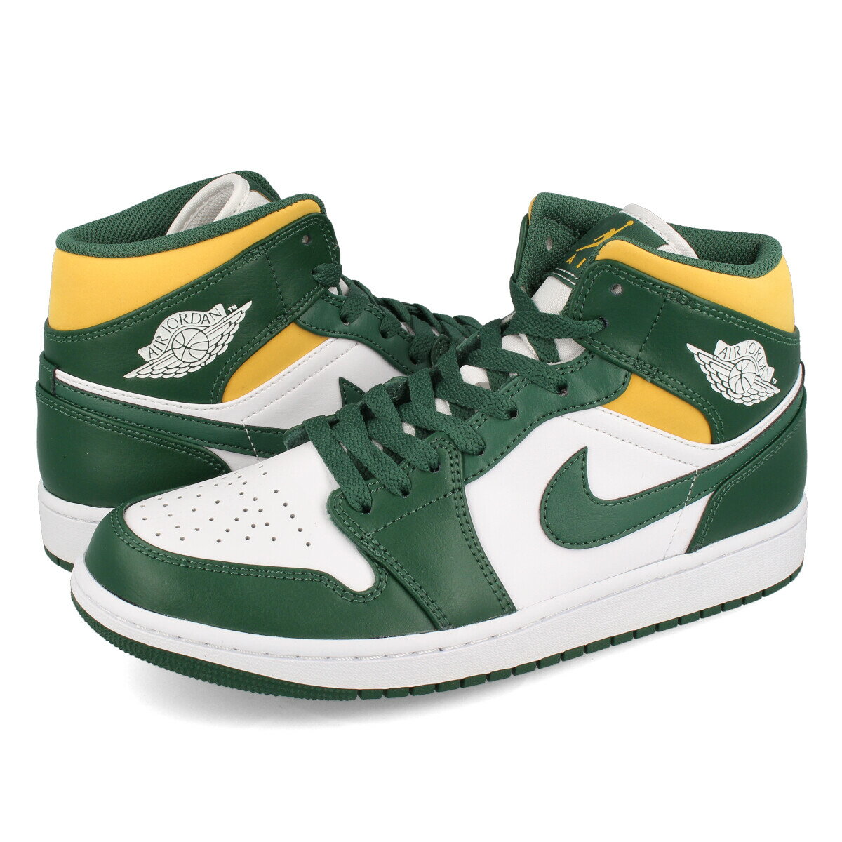 15時迄のご注文で即日発送可 NIKE AIR JORDAN 1 MID 【SEATTLE SUPERSONICS】 ナイキ エア ジョーダン 1 ミッド NOBLE GREEN/POLLEN/WHITE 554724-371