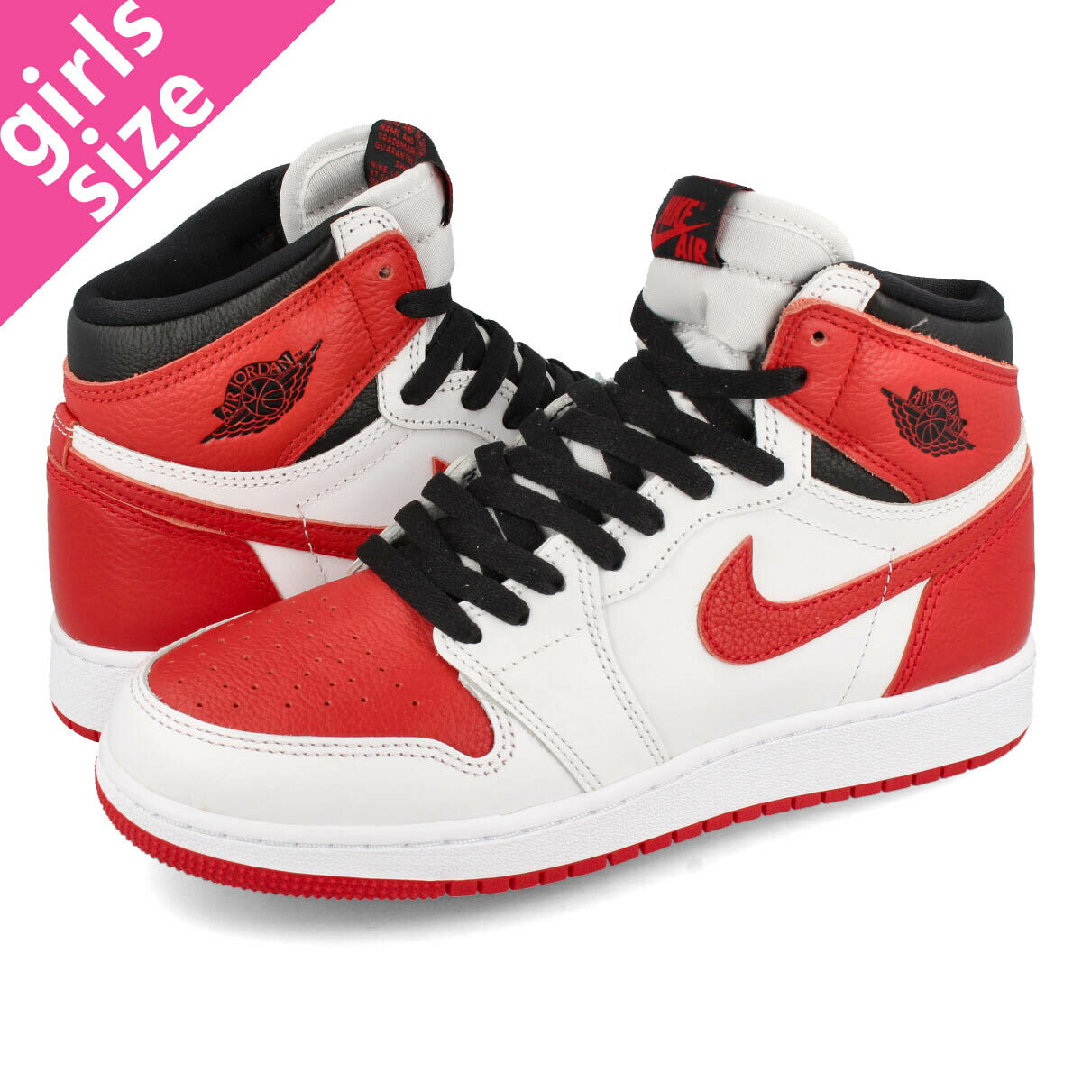 15時迄のご注文で即日発送可 NIKE AIR JORDAN 1 RETRO HIGH OG GS 【HERITAGE】 ナイキ エア ジョーダン 1 レトロ ハイ OG GS WHITE/UNIVERSITY RED/BLACK 575441-161