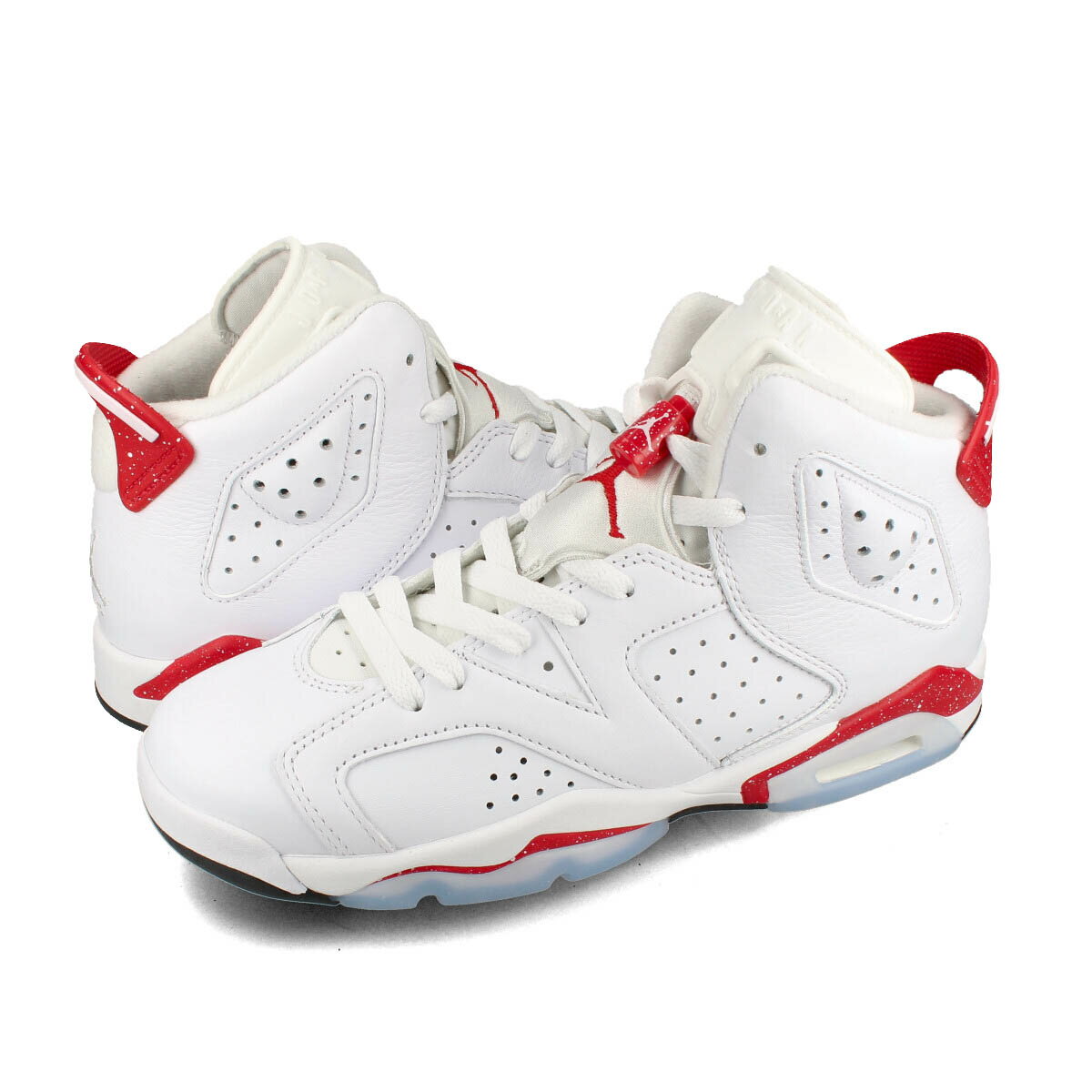 15時迄のご注文で即日発送可 NIKE AIR JORDAN 6 RETRO GS ナイキ エア ジョーダン 6 レトロ GS レディース ハイカット WHITE/UNIVERSITY RED/BLACK ホワイト レッド 384665-162