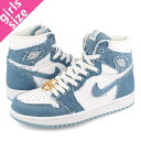 15̂ő NIKE WMNS AIR JORDAN 1 RETRO HIGH OG yDENIMz iCL EBY GA W[_ 1 g nC OG WHITE/WORN BLUE/METALLIC GOLD dm9036-104