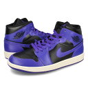 15̂ő NIKE WMNS AIR JORDAN 1 MID iCL EBY GA W[_ 1 ~bh Y fB[X Xj[J[ ~bhJbg BLACK/DARK CONCORD/SAIL ubN BQ6472-051