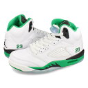 15̂ő NIKE WMNS AIR JORDAN 5 RETRO iCL EBY GA W[_ 5 g fB[X Xj[J[ ~bhJbg WHITE/LUCKY GREEN/BLACK/ICE BLUE zCg DD9336-103