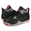 15時迄のご注文で即日発送可 NIKE AIR JORDAN 4 RETRO GS 【BRED REIMAGINED】 ナイキ エア ジョーダン 4 レトロ GS レディース スニーカー ミッドカット BLACK/CEMENT GREY/SUMMIT WHITE/FIRE RED ブラック FQ8213-006