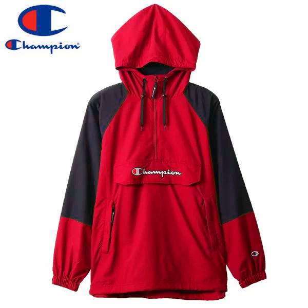 楽天LOWTEX ビッグ・スモール店【お買い物マラソンSALE】 15時迄のご注文で即日発送可 CHAMPION ANORAK PARKA 【ACTION STYLE】 チャンピオン アクションスタイル アノラック パーカー DEEP RED c3-r603-950