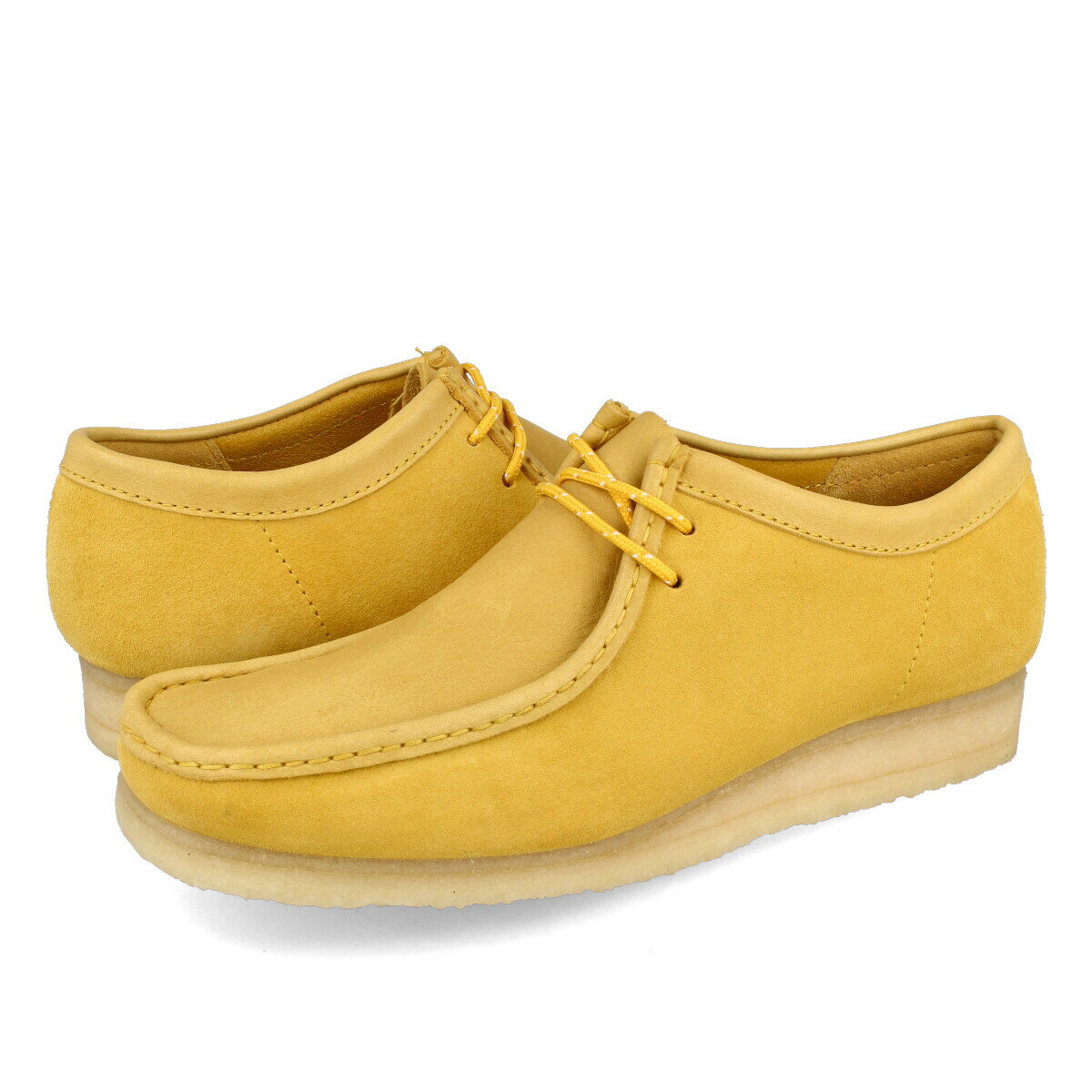 【お買い物マラソンSALE】 15時迄のご注文で即日発送可 CLARKS WALLABEE クラークス ワラビー YELLOW SUEDE 26154742