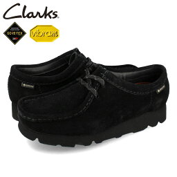 15時迄のご注文で即日発送可 CLARKS WALLABEE GTX W's クラークス ワラビー ゴアテックス ウィメンズ レディース モカシン デッキシューズ BLACK SUEDE ブラック 26169024