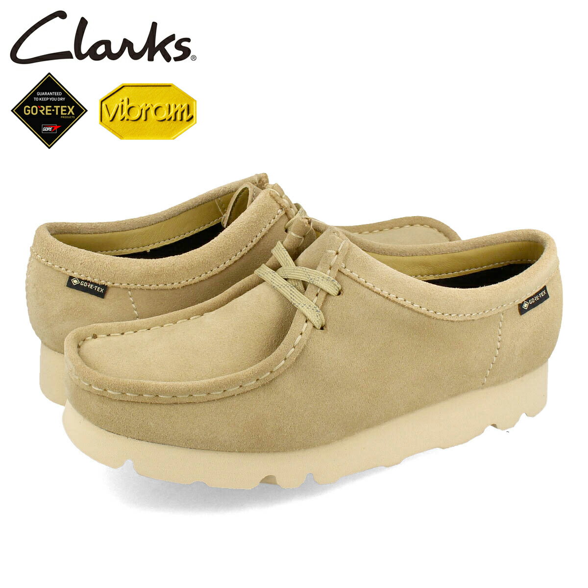 【お買い物マラソンSALE】 15時迄のご注文で即日発送可 CLARKS WALLABEE GTX W 039 s クラークス ワラビー ゴアテックス ウィメンズ レディース モカシン デッキシューズ MAPLE SUEDE ベージュ 26169025