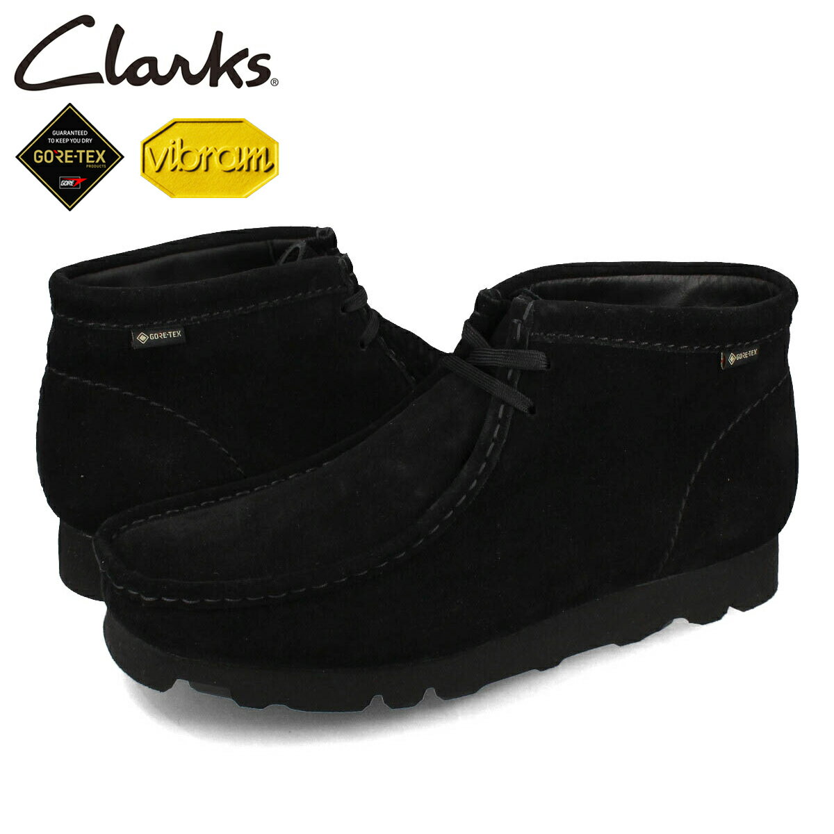 15時迄のご注文で即日発送可 CLARKS WALLABEE BOOT GTX クラークス ワラビーブーツ ゴアテックス メンズ ブーツ BLACK ブラック 26173318 1