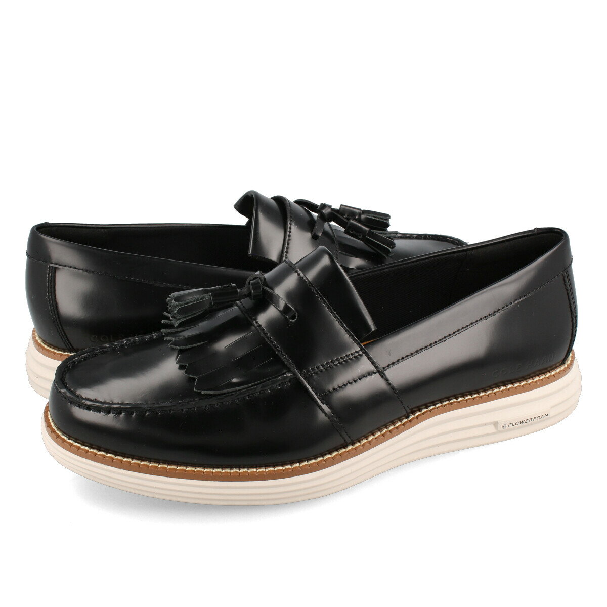  15時迄のご注文で即日発送可 COLE HAAN ORIGINALGRAND KILTIE LOAFER コールハーン オリジナルグランド キルティ ローファー BLACK/OPTIC WHITE c36147