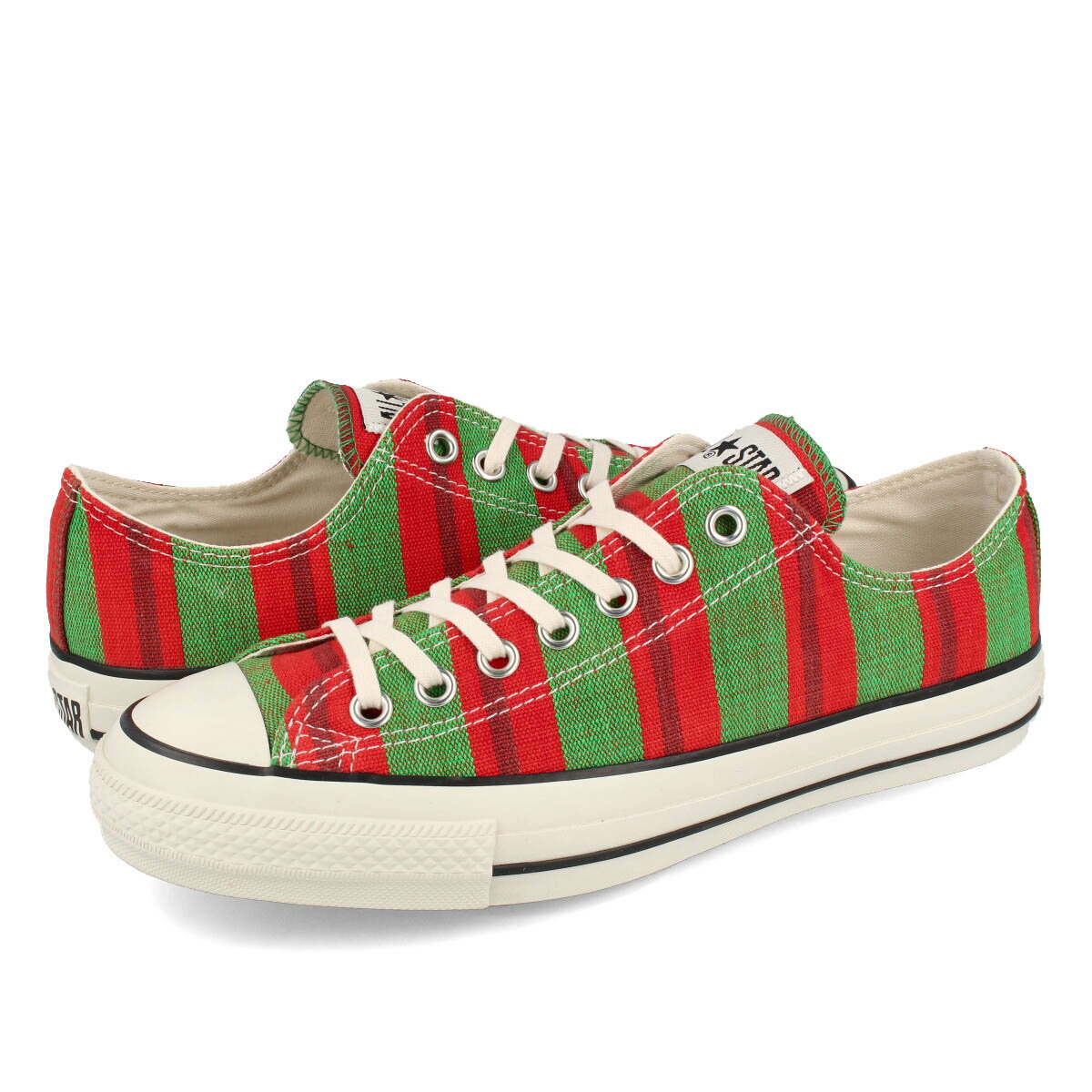 CONVERSE ALL STAR BURKINAFASO-TEXTILE OX コンバース オールスター ブルキナファソテキスタイル OX RED/GREEN 31305750