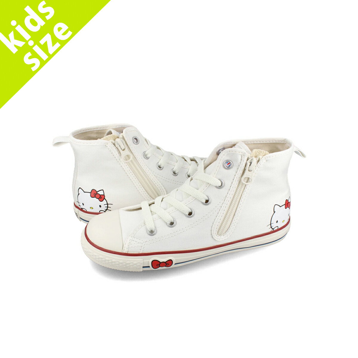 【楽天スーパーSALE】 15時迄のご注文で即日発送可 CONVERSE CHILD ALL STAR N HELLO KITTY Z HI コンバース チャイルド オールスター N ハローキティ Z ハイ 子ども ハイカット WHITE ホワイト 37302790のサムネイル