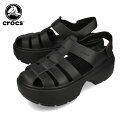 15時迄のご注文で即日発送可 CROCS STOMP FISHERMAN SANDAL クロックス ストンプ フィッシャーマン サンダル メンズ レディース サンダル BLACK ブラック 209938-001